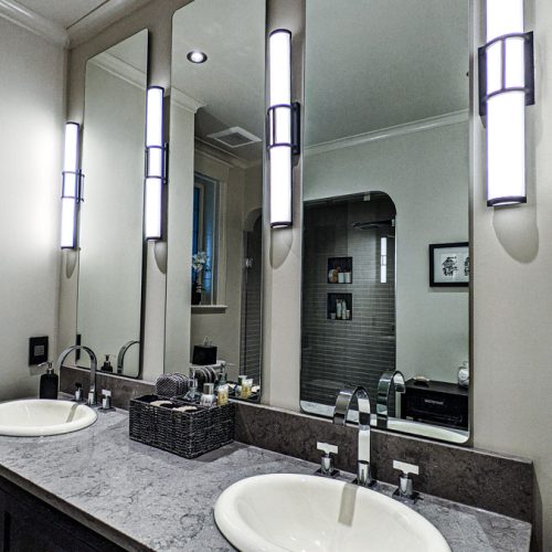Miroir salle de bain - Miroir coins ronds fini PC - Vitrerie BV