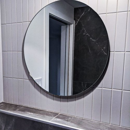 Miroir salle de bain - Miroir rond fini PC - Vitrerie BV