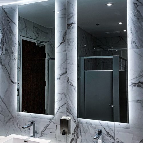 Miroir salle de bain - Miroir sur clé de bois fini PC - Vitrerie BV - 2