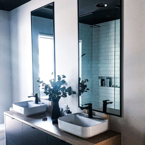 Miroir salle de bain - Moulure contour noir - Vitrerie BV - 1
