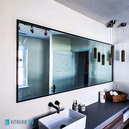 Miroir salle de bain - Moulure contour noir - Vitrerie BV - 2